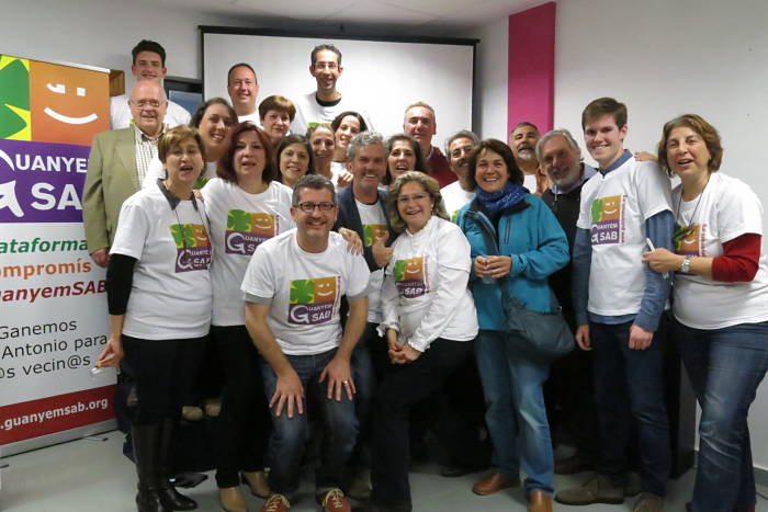 Miembros de la candidatura de GuanyemSAB en el acto de presentaci&oacute;n.