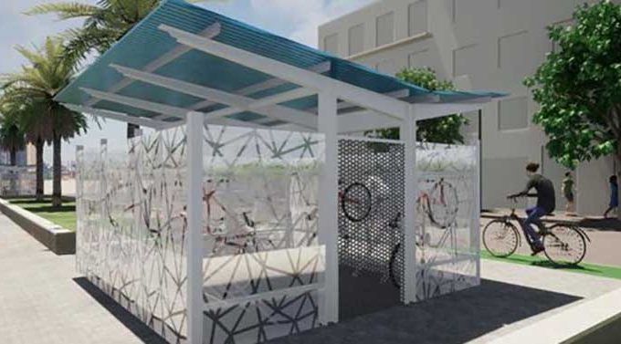 3D de un Aparcabicis FGV