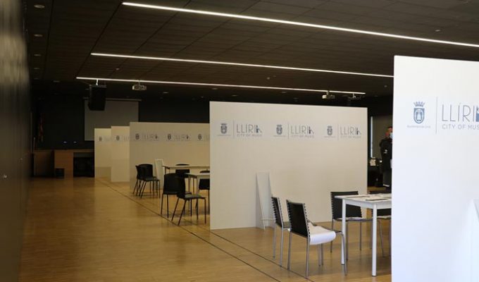 montaje sala vacunación Llíria