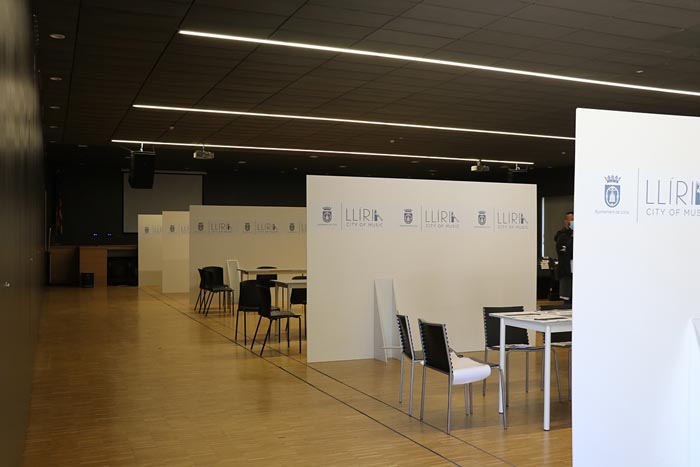 montaje sala vacunación Llíria