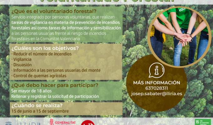 cartel voluntariado forestal Llíria