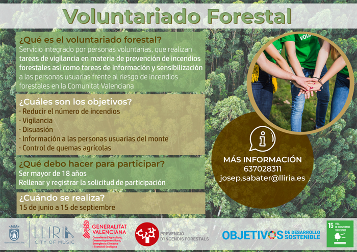cartel voluntariado forestal Llíria