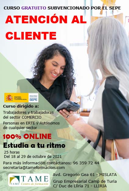 curso atención al cliente Tame