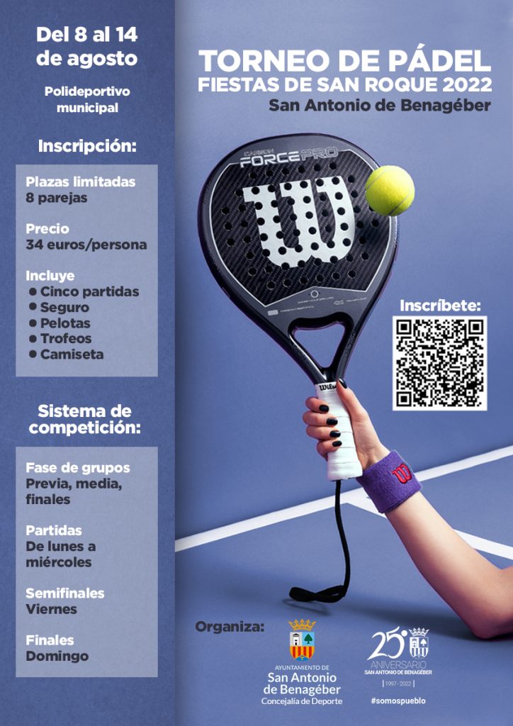 Cartel Torneo de padel - Fiestas San Roque 2022