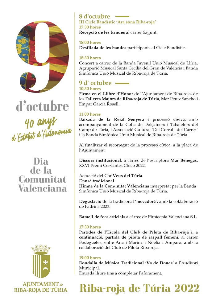 cartel 9 d'Octubre Riba-roja 2022
