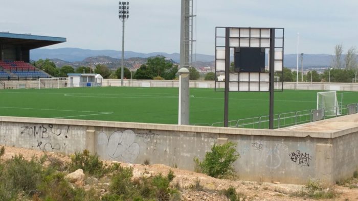 Ubicación actual del campo de fútbol de Riba-roja.